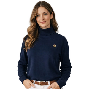 Lauren Ralph Lauren Vintage Navy Turtleneck with Embroidered Logo Size L